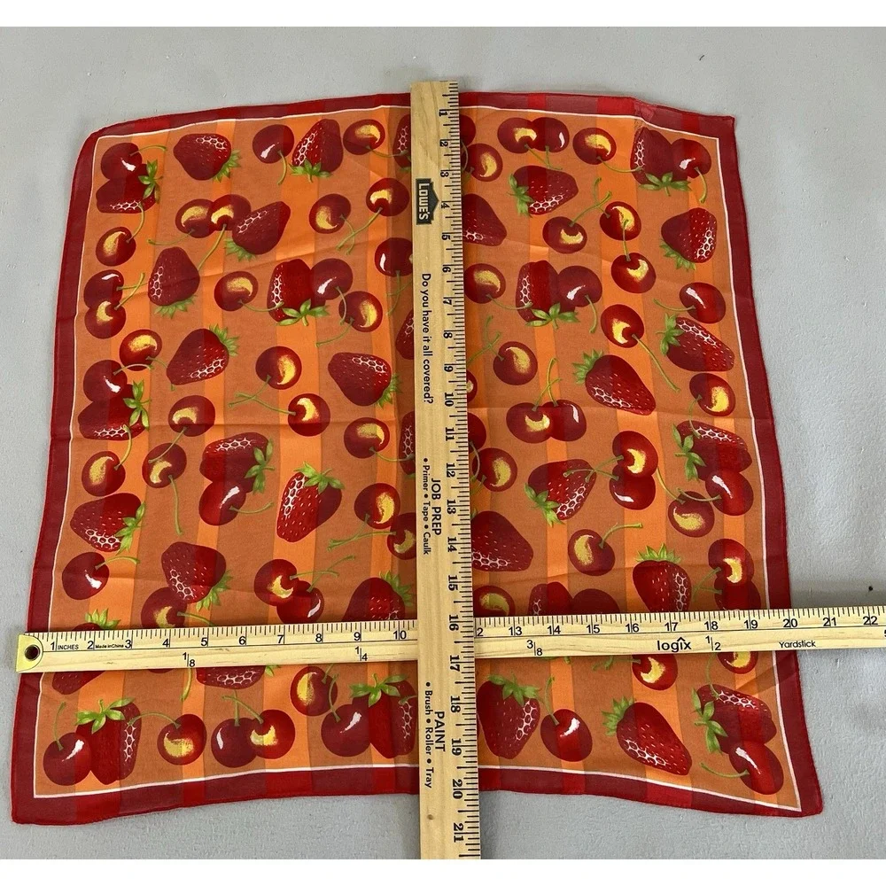 Simphony Scarfs‎ Made In Italy Polyester Strawberry & Cherry Print 20